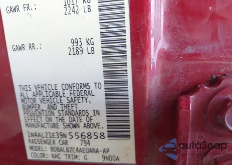 2009 Nissan Altima 2.5 S из США, поврежденный, VIN 1N4AL21E39N556858